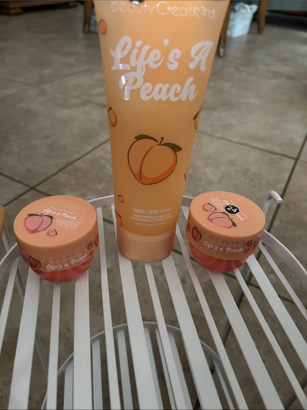 Beauty Creations Life's A Peach Kids Peach-Orange Double Layer Lotion Set